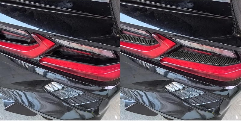 Edinstry 4-Piece Black Carbon Fiber Rear Tail Light Stickers for Corvette C8 2020-2024, Left & Right Lamp Trim, Protective Decoration Accessories - Image 3